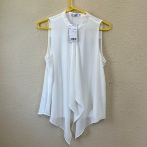 Mango women white button down sleeveless tank top , size US6